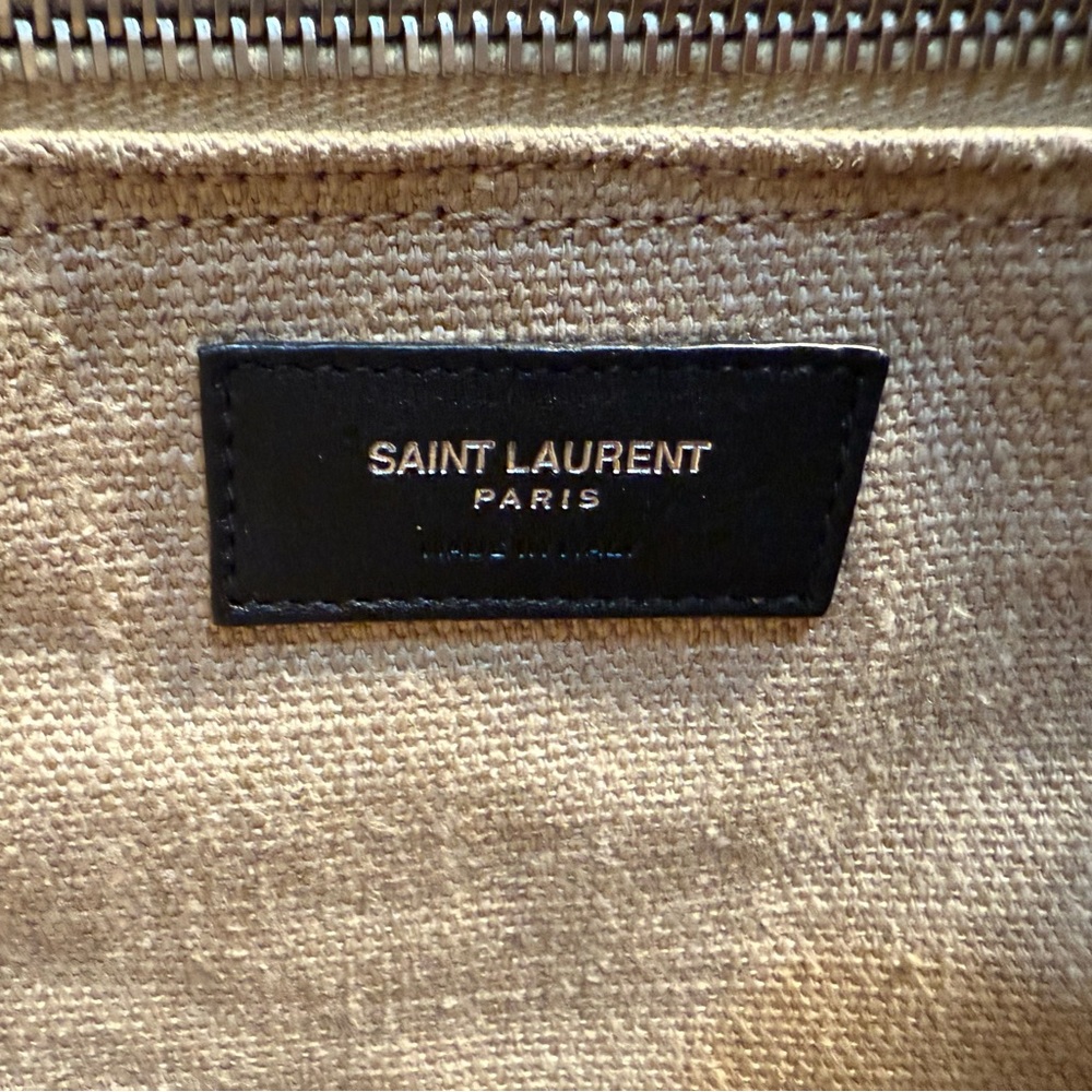 Saint Laurent Rive Gauche Tote - Black, Cream, and Tan - Picture 12 of 15